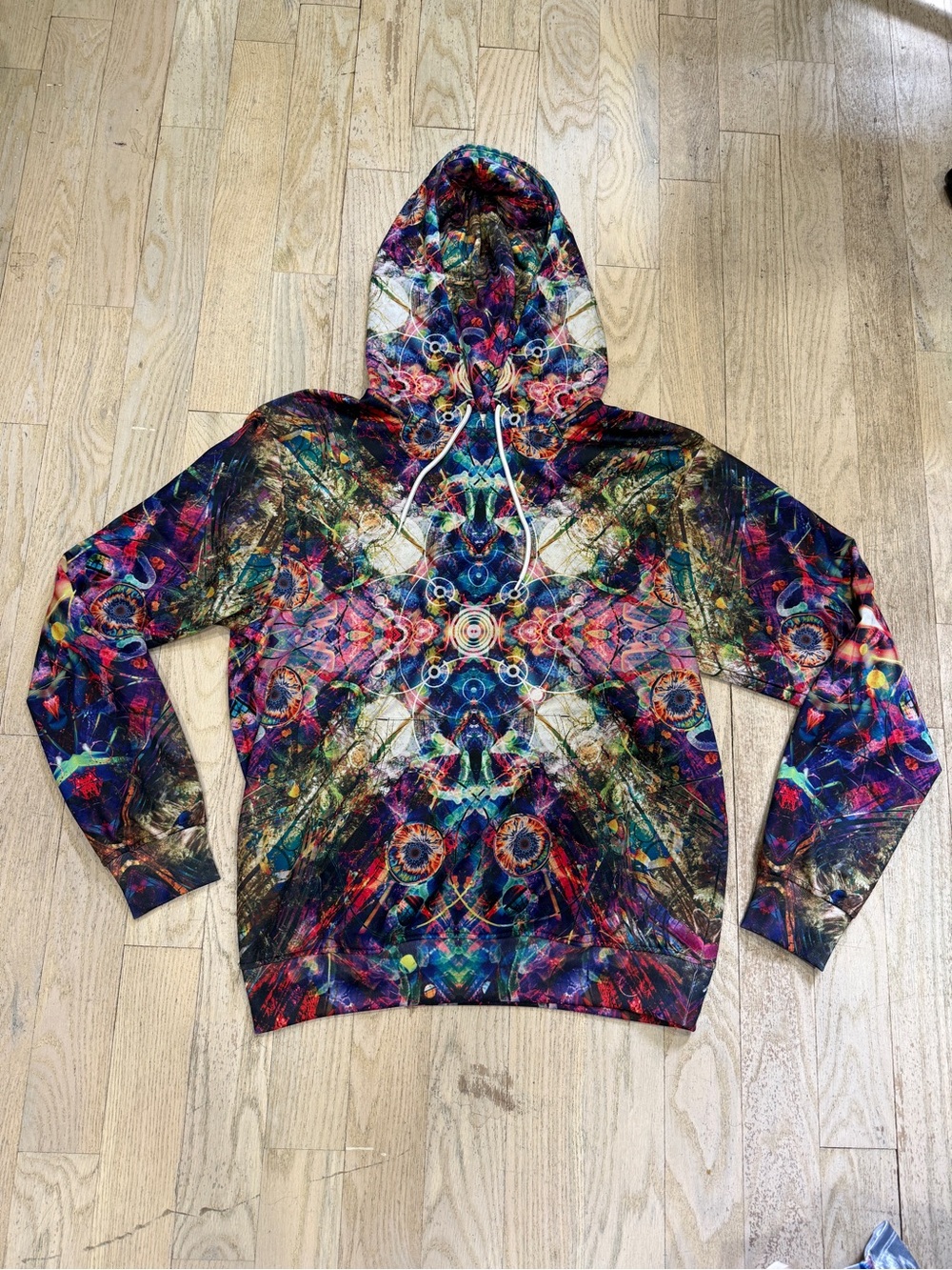 Dolls Kill Multicolor Psychedelic Print Hoodie